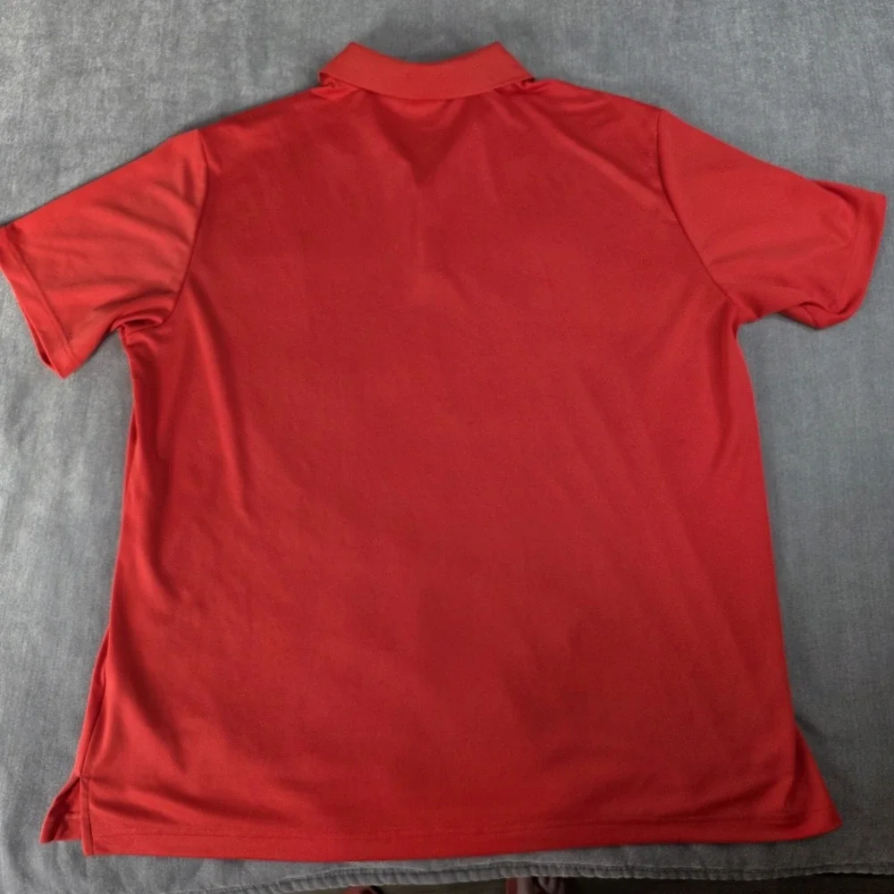 Adidas Golf Polo Shirt Mens Size 2XL Red Orange Short Sleeve Stretch Performance